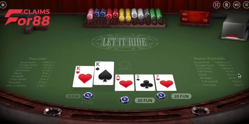 Hướng dẫn chơi Let It Ride Game đúng chuẩn nhất